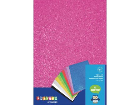 PLAYBOX Mossgummi glitter 20x30cm 10/fp - Lyreco - Skola och förskola - Hobbymaterial - Pyssel