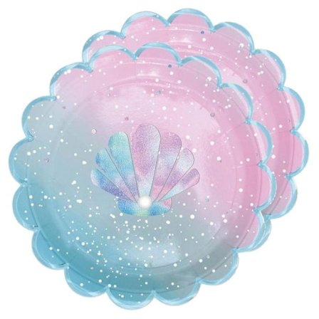 16 sjöjungfrupappertallrikar