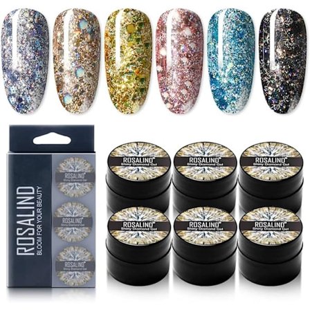 5ml Semi Permanent UV LED Nail Polish Shiny Pink Series 6 Colors Nail Design