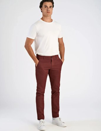 Lindbergh Aop Superflex Chino Pants - Red - 38 x 32