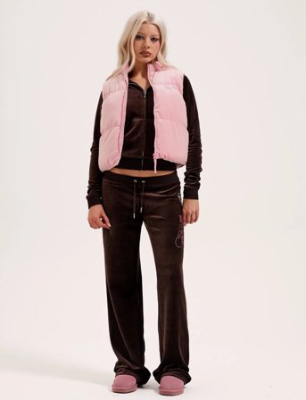 Juicy Couture Lightening Velour Gilet - Pink - M