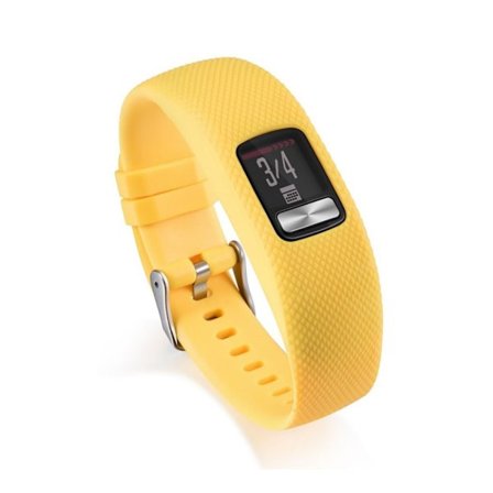 Vinoneliökuvioitu vaihtoranneke Garmin Vivofit 4-kellolle - Keltainen