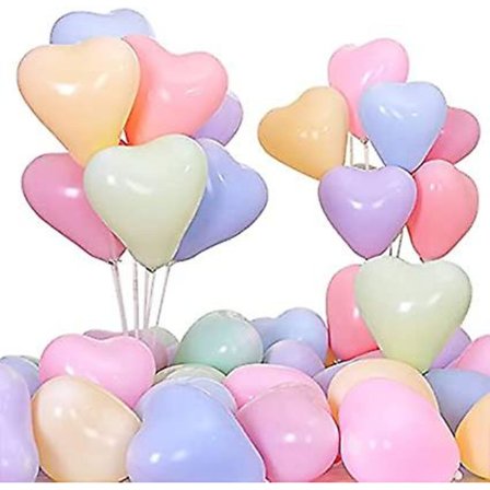 100 st Pastellballonger Hjärtformad Macaron 10 Tum Assorterad Regnbåge Tjock Latexballong För Bröllopsfest Dekor