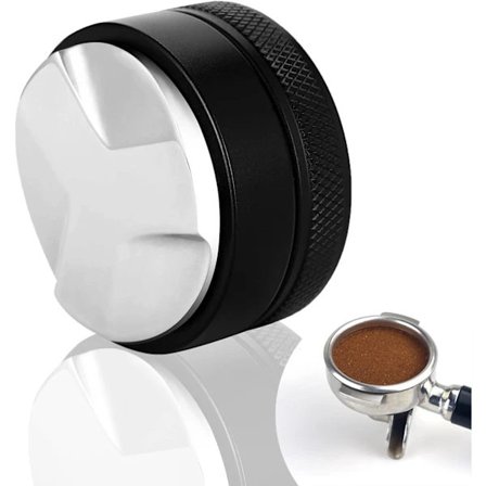Kaffeutjevner, 58mm 304 Rustfritt Stål Kaffeutjevner, Malt Kaffe Utjevningsverktøy, Svart 58MM