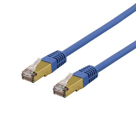 DELTACO S/FTP Cat6a laitekaapeli, Delta-sert., LSZH, 1,5m, sininen