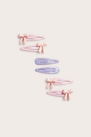 Kappahl | 6-pk. glitrende hårklemmer | Lyselilla
