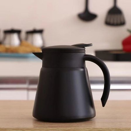 Termokande i rustfrit stål/dobbeltvægget vakuumforseglet kaffekande med trykknap, til kaffe, te, drikkevarer 680 ml