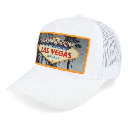 Calza Pennello - White - trucker - Cap - Las Vegas Sign Velvet White A-frame Trucker - Hatstore