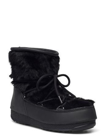 Mb Monaco Low Fur Wp 2 Shoes Boots Ankle Boots Ankle Boot - Flat Svart Moon Boot