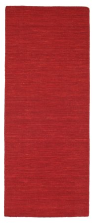 Wol Vloerkleed Eén Kleur Kelim Loom Donkerrood Gangloper Klein