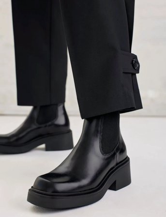 ANGULUS Booties - Flat - With Elastic - Black - 41