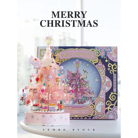 Vaaleanpunainen kristalli joulukuusi joululelu