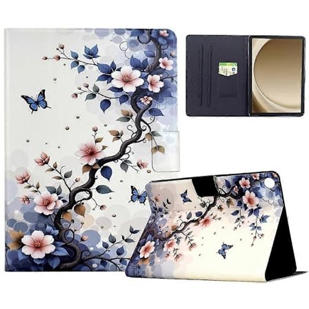 Stativfodral för Samsung Galaxy Tab A9+ med mönster, läderfodral för surfplatta med automatisk väckning, SD
