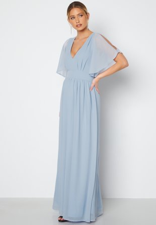 Bubbleroom Occasion Butterfly Sleeve Chiffon Gown Klær