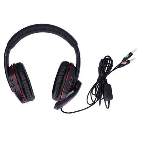 SOMiC G923 Gaming Headset med mikrofon og splitterkabel Stereo 3,5 mm plugg Spillhodetelefoner for PC Laptop