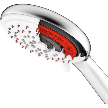 Dusjhode med høytrykksmodus, selvrensende håndholdt dusj