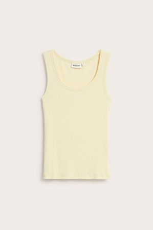 Kappahl | Prążkowana koszulka Jasnożółty XS | Jasnożółty