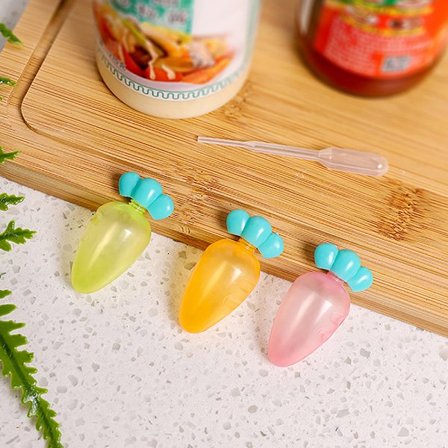 3 stk Mini bærbar gulerodssauceflaske tegneserieform og sauce B