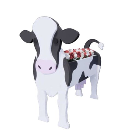 Trädgård Blomkruka Ko Hund Get Planter, Ko Corgi Labrador Trädgård Pvc Krukor Golden Retrieve Dekor Planter Blomträdgård-9(Vit Svart)