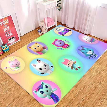 Gabby Dollhouse Flanelli matot Liukumattomat lattiamatot Anime Keittiö Olohuone Ovi Kylpyamme Suorakulmio Ovimatot Kodin Sisustus Lahja Uusi