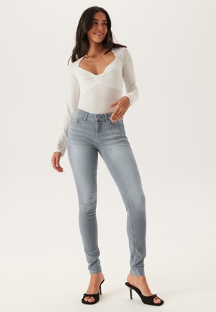 ONLY - Onlblush Mid Skinny Dnm - Light Grey Denim - Kläder - - Bubbleroom