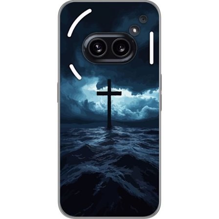 Kompatibel Mobilcover til Nothing Phone (2a) Kors i stormfuldt hav dramatisk kristen himmel mørke bølger religiøs kunst tro kors hav himmel åndeli