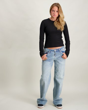 Kids ONLY KOGBINA LIFE L/S O-NECK TOP Svart Toppar/Blusar Tjej - Kids Brand Store