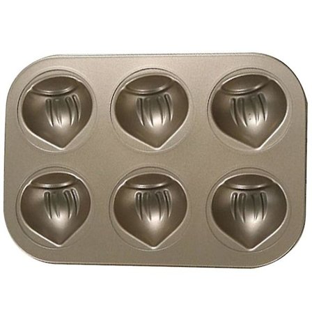 Icke-klibbig kastanjeförmbakform för paj, fondant, muffins, tårtform, ugn, bakverk, verktyg, 6 hål