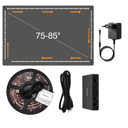 Smart TV Bakgrundsbelysning LED Strip Ljus, Röststyrning, Flera Scenlägen,75-85 tum EU