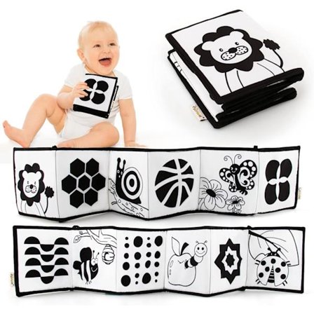 Min første svart-hvite myke bok med høy kontrast for baby, spedbarn