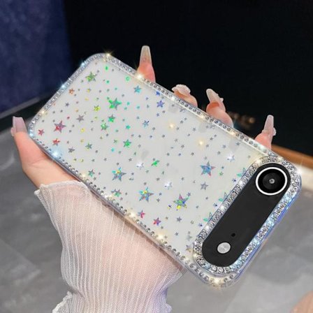 iPhone 17 Air Skal med Rhinestone Glitter och 4-hörns Stötabsorbering