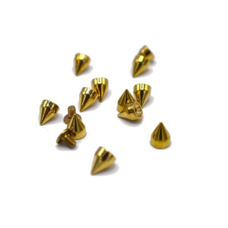 Guldfärgade konformade nitar