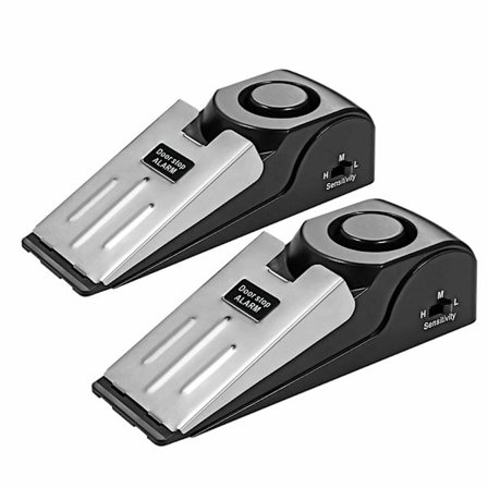 Dörrstopp med Alarm, Dörrstopp med Halkskyddande Gummi och Alarm, Alarmkil för Dörr med 120dB (2 st)