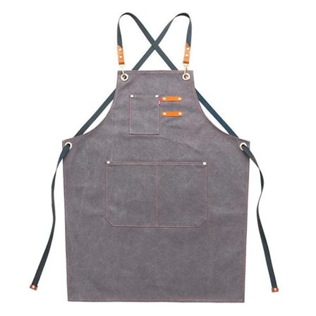 /EA/Denim canvas förkläde för mjölk te café, kakbutik, manikyr, restaurang, arbetskläder för män och kvinnor (grå, 57 cm),
