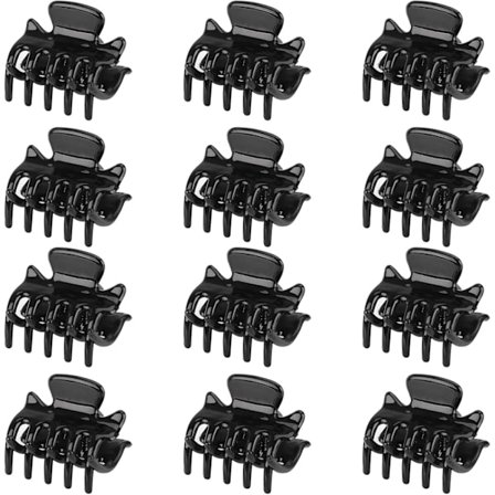 12 st Svarta Hårclips 1,2 tum Medium Hårclips Fjärilsclips För Kvinnor Flickor