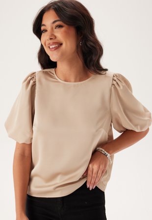 VILA - Viellette 2/4 SATIN PUFF TOP S - Kläder - - Bubbleroom