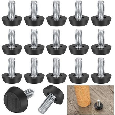 Justerbara möbelnivelleringsben M6 x 21 x 25 mm skruvar