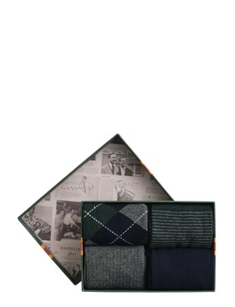 GANT Argyle And Stripe Socks 4-Pack Gb - Multi/patterned - 43-45