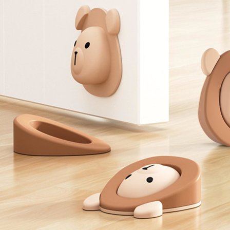 Sød Løve Dørstopper - 2-i-1 Dørstopper og Vægbeskytter, Forhindrer Døre i at Smække, Beskytter Vægge - Ideel til Familier med Små Børn