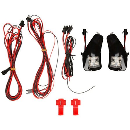 2 stk LED-bak speilpyttlys under side velkomstlampe for Alphard 20-serien Vellfire II, blå