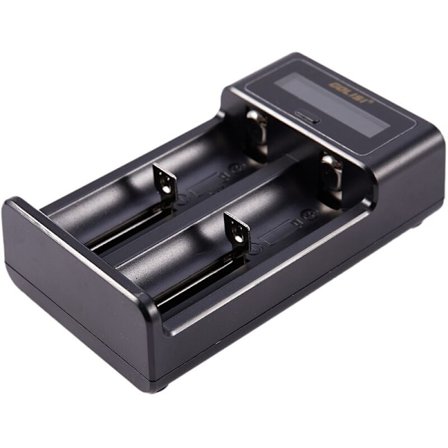 GOLISI I2 2.0A Mini Smart Batteriladdare Snabbladdning LCD-display 18650 26650 20700 21700 Laddare för uppladdningsbara batterier