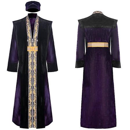 Dumbledore Cosplay Kostume Kåbe Voksen Frakke Bælte Hat Magi Mænd Tryllestav Outfits Halloween Karneval Party Forklædning Rollespil Dragt Style A XL