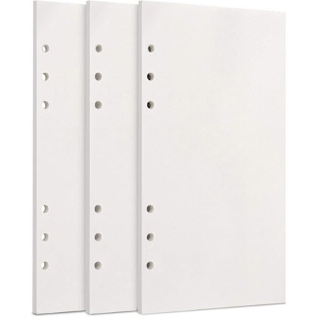 A6 Refill-papir, 3 pakker 100GSM tykt refill-papir 6 hullers indlæg løsbladspapir 135 ark (270 sider)