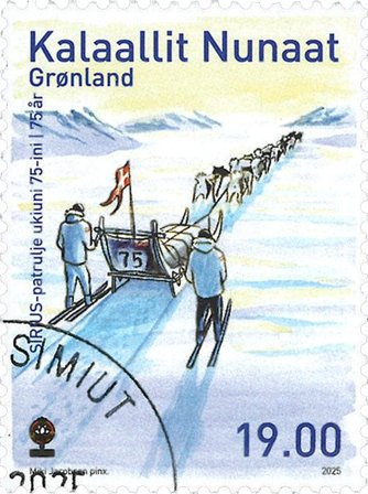 Grønland - Sirius-patruljen 75 år - Stemplet frimærke