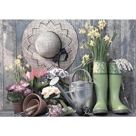 Rustikke Støvler 5D Diamantkunst - Blomsterdekorasjon for voksne, Helt dekket rundperlemosaikk, Veggdekorasjon 30x40 cm