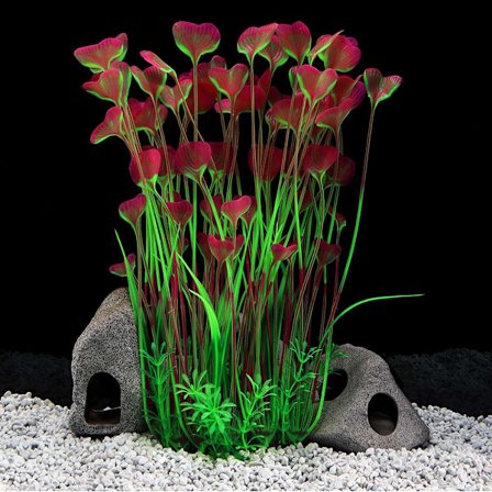 Store akvarieplanter Kunstige plastfisketankplanter Dekoration Ornament til alle fisk