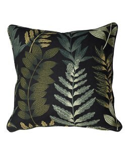 Kuddfodral Wilma med tryck bladmotiv 2-pack Svart - Linea