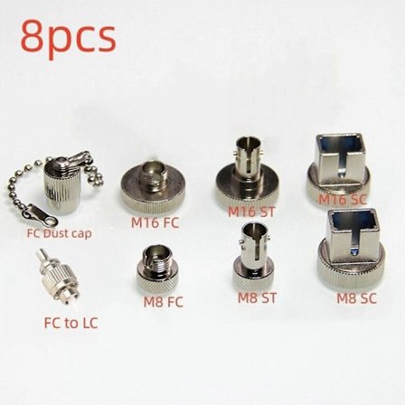 8st Optisk Effektmätare Tillbehör SC/FC/ST/LC Adapter Fiber Effektomvandlare