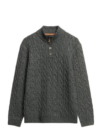 Superdry | Cable Button Neck Jumper | M