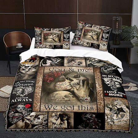 Skelett K3# Skelett Sängkläder Påslakan Skelett Tredjedelat Set 3d Digital